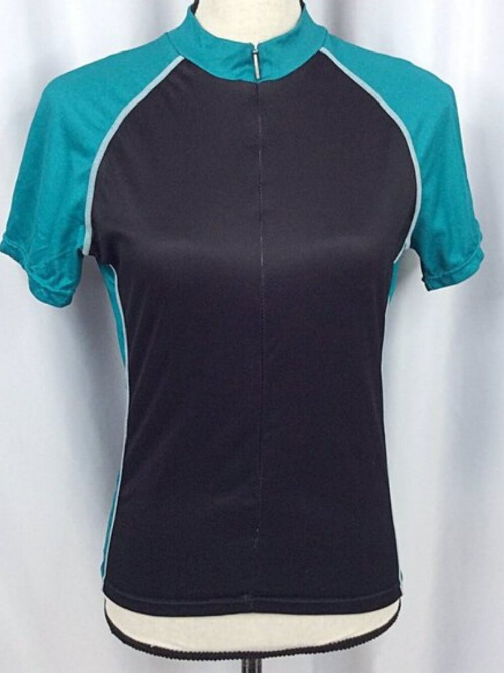 Primal Wear Cycling Jersey Women's Size Small Teal Black Short Sleeve 3/4 Zip